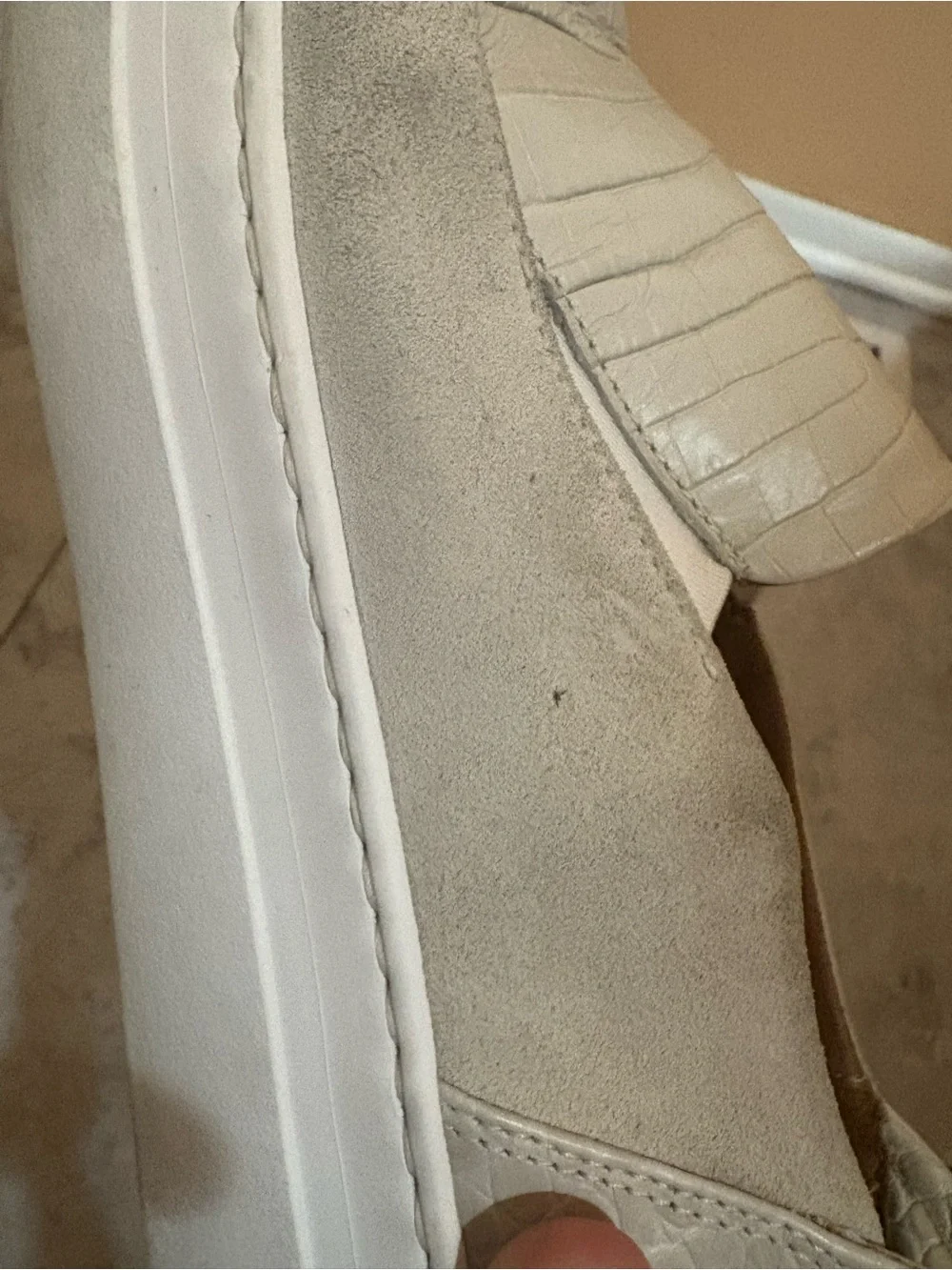 M. Gemi The Zeta Crocodile Print Suede Sneakers